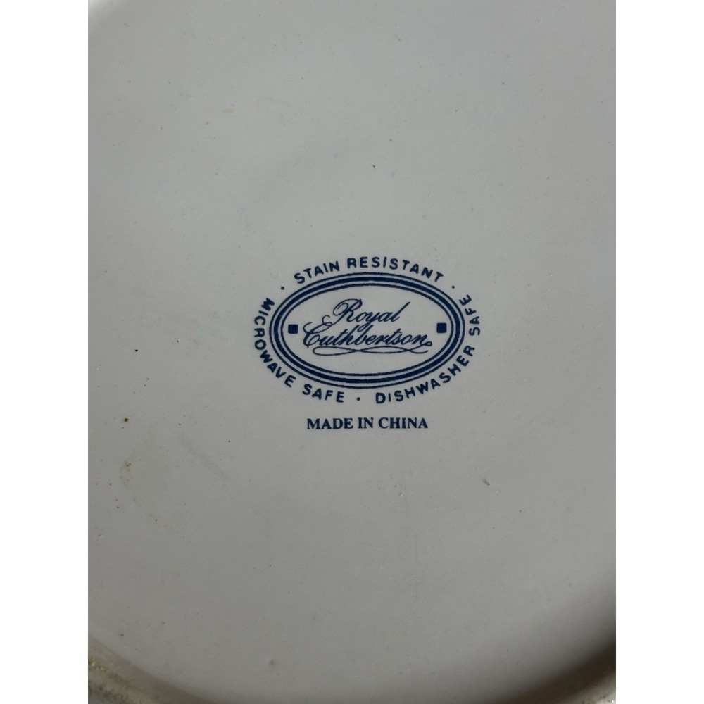 Royal Cuthbertson Blue White Willow 8.5" Salad Lunch Plates Set of 2 Vintage - Picture 5 of 5